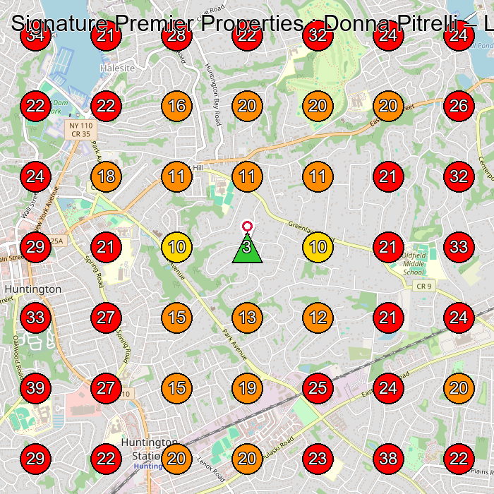 Signature Premier Properties : Donna Pitrelli GeoGrid visibility map for Contractor in Northport
